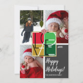 Liebe 3 Fotos Weihnachten Foto Einladung (Vorderseite)