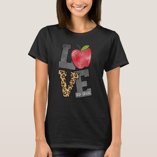 Liebe 3. Klasse Lehrer Dritter Klasse Lehrer Apple T-Shirt (Vorderseite)