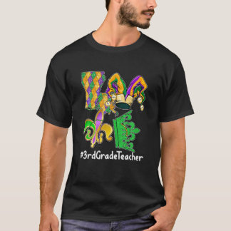 LIEBE 3. Klasse Lehrer Mardi Gras Party Maskenpara T-Shirt