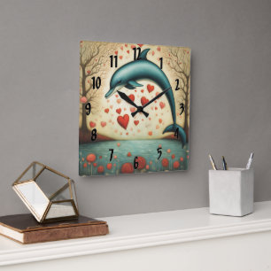 LIEBE 3 QUADRATISCHE WANDUHR