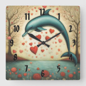 LIEBE 3 QUADRATISCHE WANDUHR (Vorderseite)