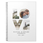 Liebe 4 Foto Moderner personalisierter Geschenkpla Notizblock (Vorderseite)