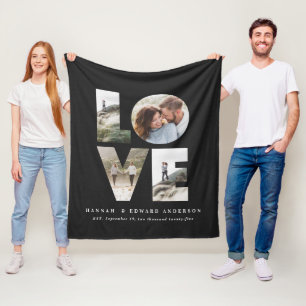 Liebe 4 Foto Modernes personalisiertes Geschenk fl Fleecedecke