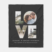 Liebe 4 Foto Modernes personalisiertes Geschenk fl Fleecedecke (Vorderseite)