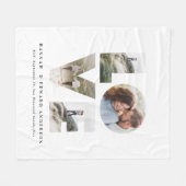 Liebe 4 Foto Modernes personalisiertes Geschenk Fleecedecke (Vorderseite (Horizontal))