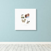 Liebe 4 Foto Modernes, personalisiertes Geschenk Leinwanddruck (Insitu (Holzboden))