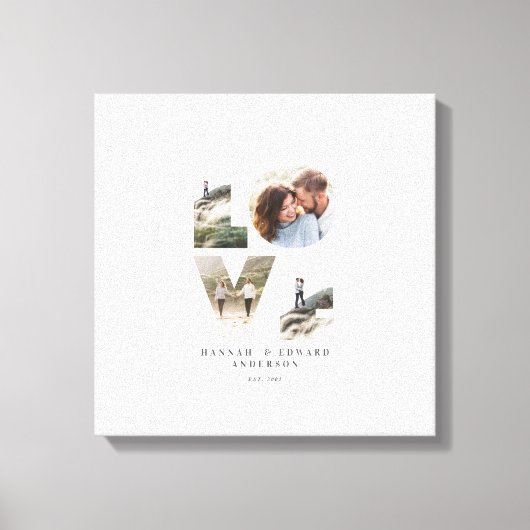 Liebe 4 Foto Modernes, personalisiertes Geschenk Leinwanddruck (Vorderseite)