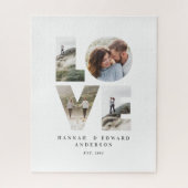 Liebe 4 Foto Modernes personalisiertes Geschenk Puzzle (Vertikal)