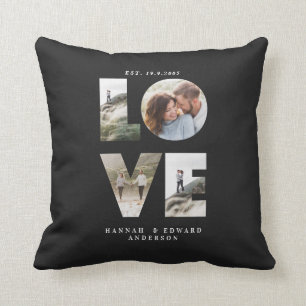 Liebe 4 Foto Modernes personalisiertes Geschenk Sc Kissen