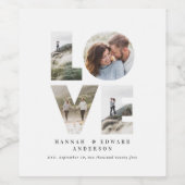 Liebe 4 Foto Modernes personalisiertes Geschenk Weinetikett (Einzelnes Label)