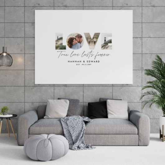 Liebe 4 Foto Modernes, personalisiertes Geschenkpr Leinwanddruck