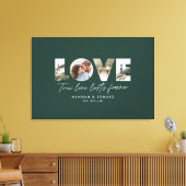 Liebe 4 Foto Modernes, personalisiertes Grün Leinwanddruck (Insitu (Wohnzimmer))