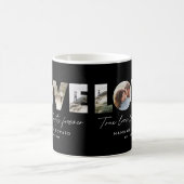 Liebe 4 Foto Modernes personalisiertes Schwarz Kaffeetasse (Mittel)