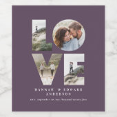 Liebe 4 Foto personalisierte Geschenkplatte Weinetikett (Einzelnes Label)