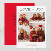 Liebe + 4 Foto Weihnachtskarte Feiertagskarte (Vorne/Hinten)