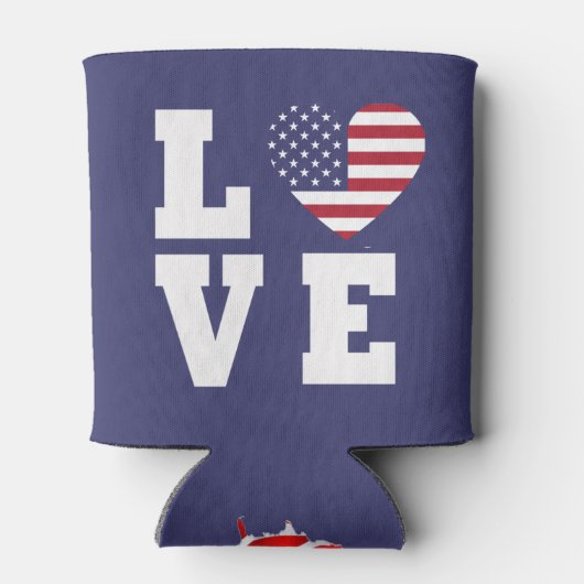 Liebe 4. Juli Can Cooler, Patriotic 4. Juli Bier Dosenkühler (Rückseite)