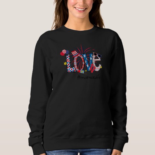 Liebe 4. Juli Mamawlife Mamaw Liebe Doodl Sweatshirt (Vorderseite)