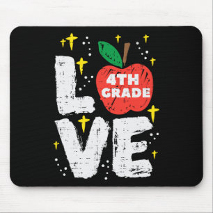 Liebe 4. Klasse Apfel Vierter Erster Tag Schule Mä Mousepad