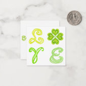 LIEBE 4 Leaf Diamonds Happy St Patricks Day Stoff Mitteilungskarte (Vorderseite/Rückseite Beispiel)