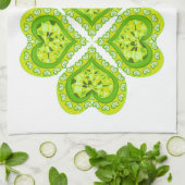 LIEBE 4 Leaf Herz Diamonds St Patricks Day Fabric Geschirrtuch (Gefaltet)