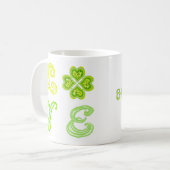 LIEBE 4 Leaf Herz Diamonds St Patricks Day Fabric Kaffeetasse (Vorderseite Links)