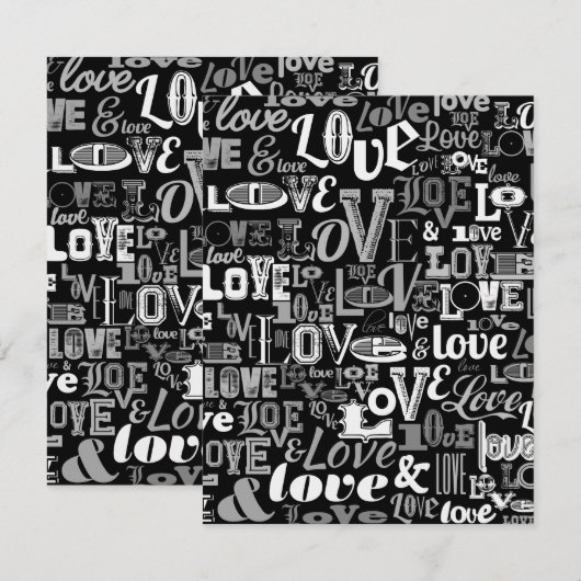 LIEBE 4 MITTEILUNGSKARTE (Vorne/Hinten)