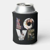 LIEBE - 4 Paare/Familienfoto Collage - Schwarz Dosenkühler (Kanne Rückseite)