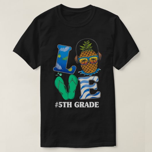 Liebe 5th Grade Teacher Ananas Weihnachtslehrer T-Shirt (Design vorne)