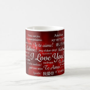 Liebe-615307 ROYAL RED LIEBE VERSCHIEDENE SPRACHEN Kaffeetasse