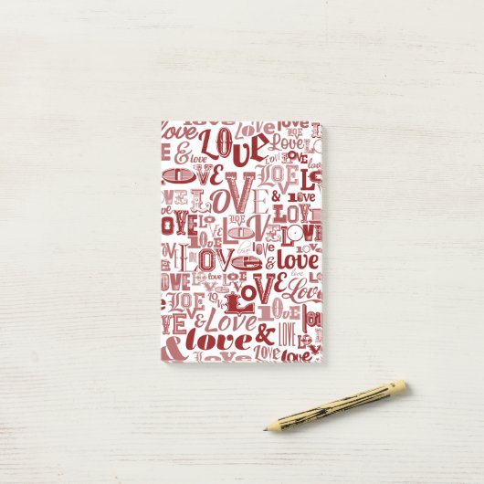 LIEBE 6 POST-IT KLEBEZETTEL (Auf Schreibtisch)