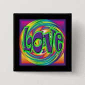 Liebe "70er Style Button (Vorderseite)