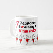 Liebe 7 Grund-I, die ein Netball-Zug ist Kaffeetasse (Vorderseite Links)