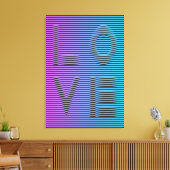 LIEBE 80er Neon Style Leinwanddruck (Insitu (Wohnzimmer))