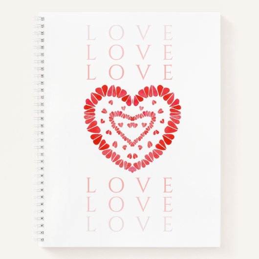 LIEBE 8.5x11 Spiral-Notebook Notizblock (Vorderseite)