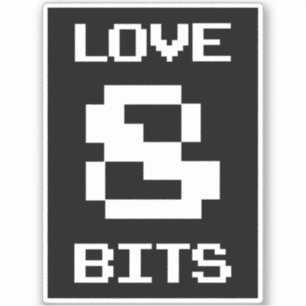Liebe 8 Bits Aufkleber