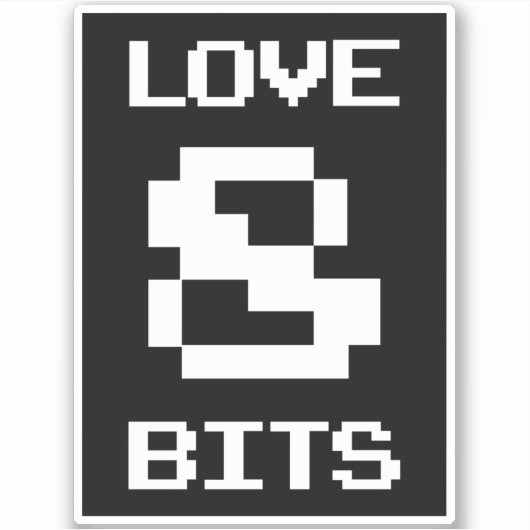 Liebe 8 Bits Aufkleber (Vorderseite)
