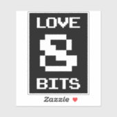 Liebe 8 Bits Aufkleber (Blatt)