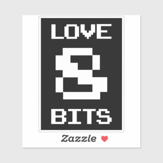 Liebe 8 Bits Aufkleber (Blatt)