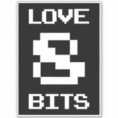 Liebe 8 Bits Aufkleber (Vorderseite)