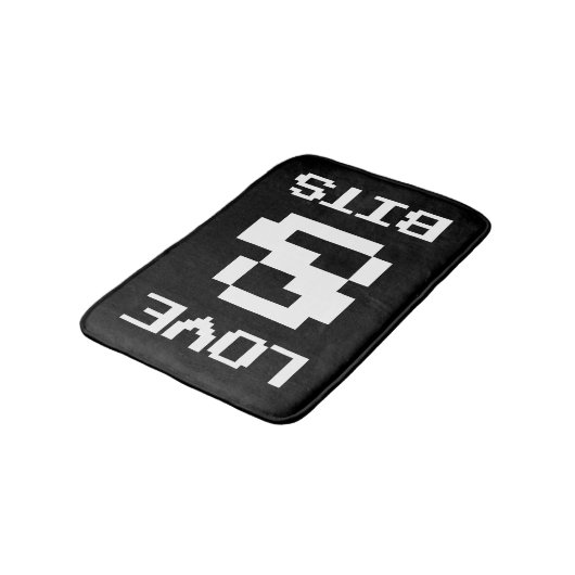 Liebe 8 Bits Badematte (Schrägansicht)