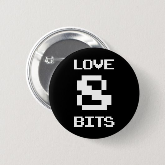 Liebe 8 Bits Button (Vorne & Hinten)
