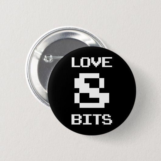 Liebe 8 Bits Button (Vorne & Hinten)