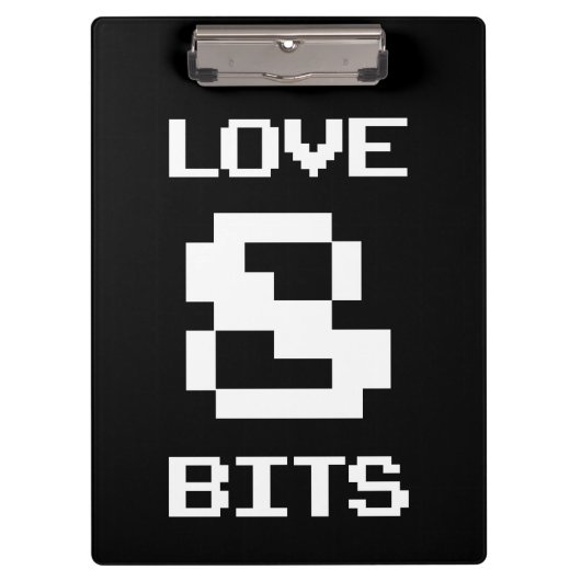 Liebe 8 Bits Klemmbrett (Vorderseite)