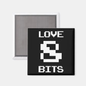 Liebe 8 Bits Magnet (Vorderseite/Rückseite)