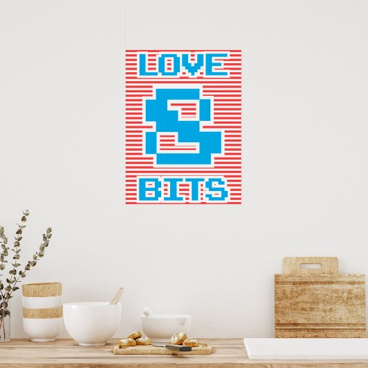 Liebe 8 Bits Poster (Küche)