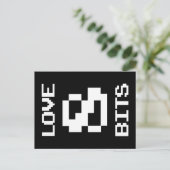 Liebe 8 Bits Postkarte (Stehend Vorderseite)