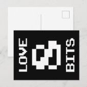 Liebe 8 Bits Postkarte (Vorne/Hinten)