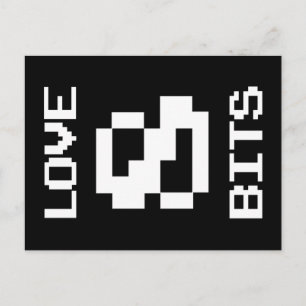 Liebe 8 Bits Postkarte