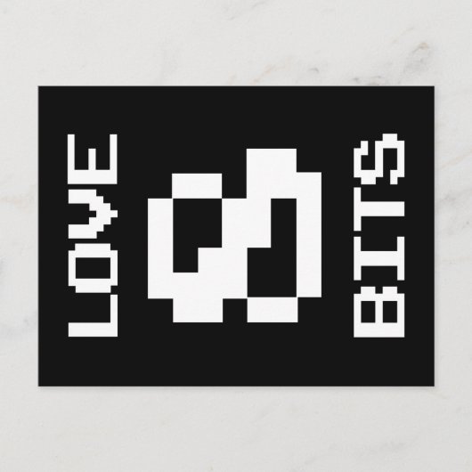 Liebe 8 Bits Postkarte (Vorderseite)