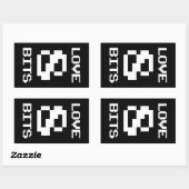 Liebe 8 Bits Rechteckiger Aufkleber (Blatt)